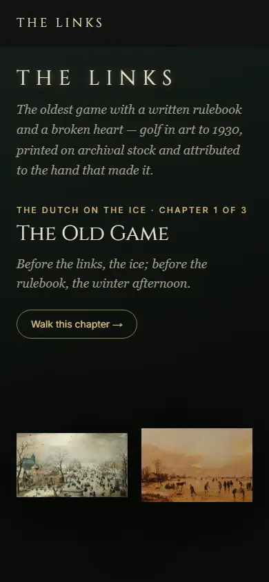 The Links's first screen on a phone, 390 wide.
