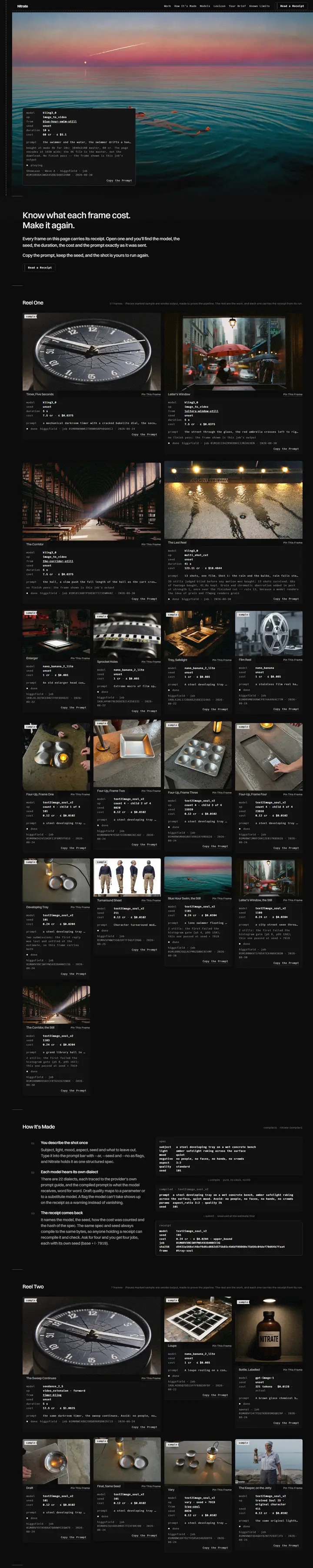 Nitrate's home page from top to bottom.