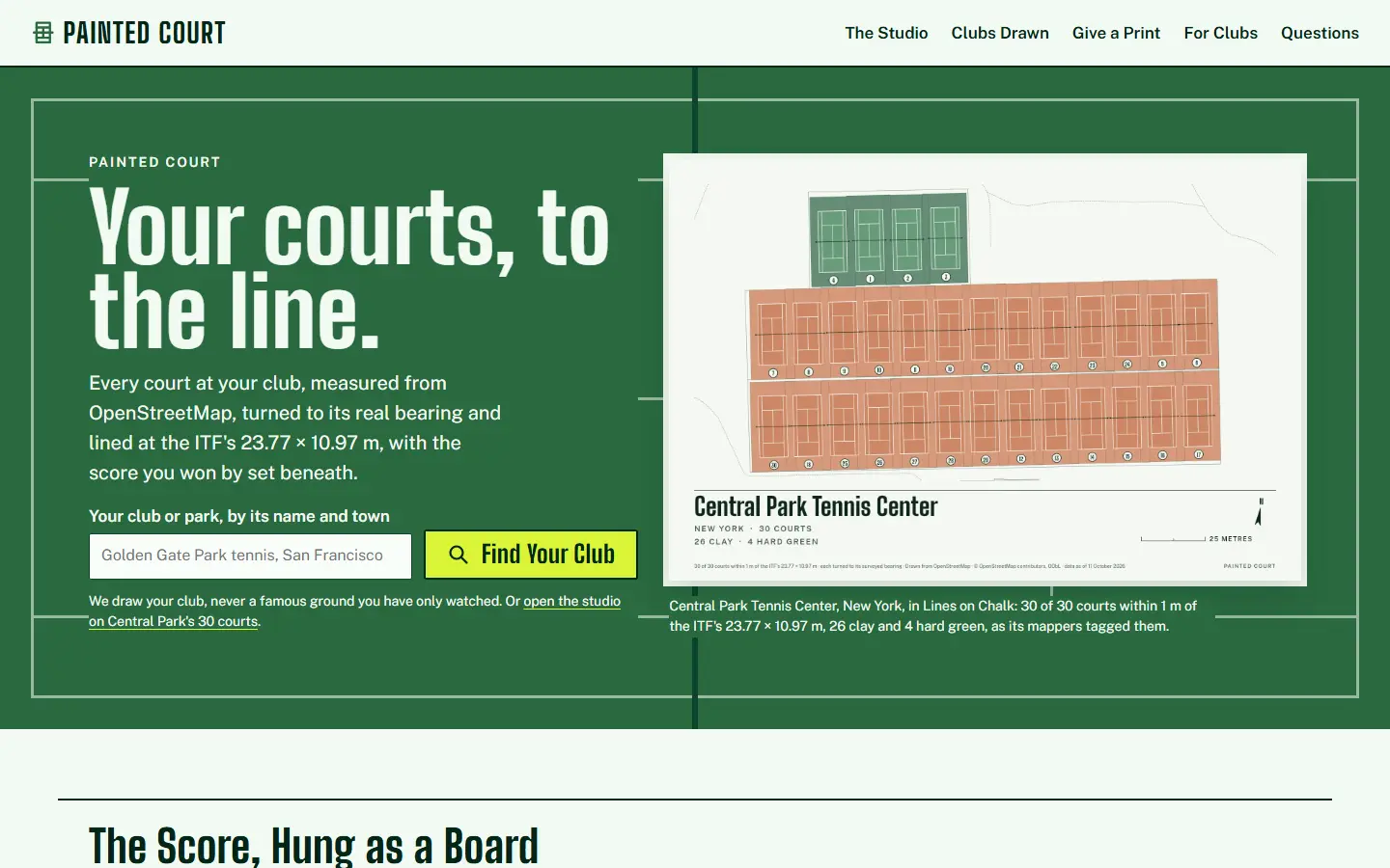 Painted Court's first screen at 1440 wide, captured October 15, 2026.