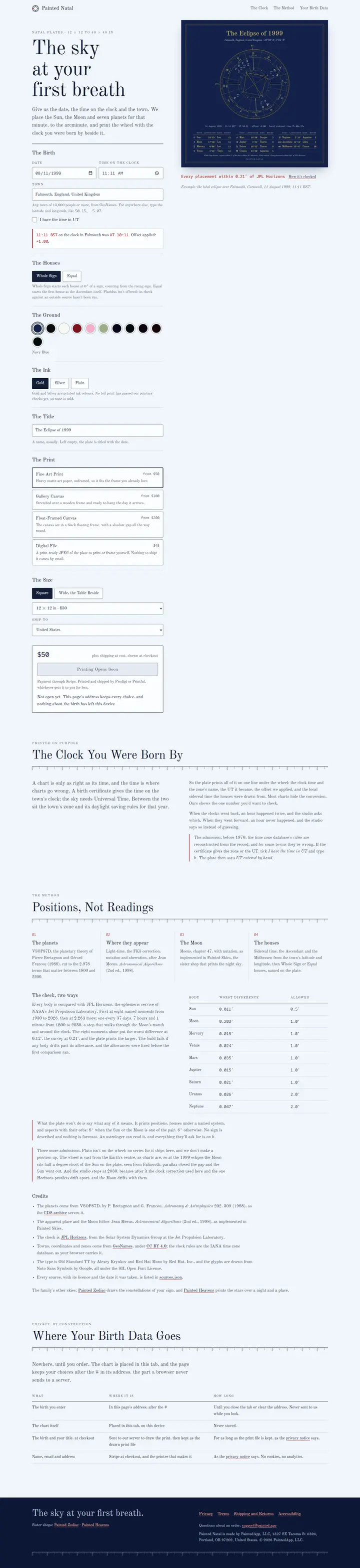 Painted Natal's home page from top to bottom.