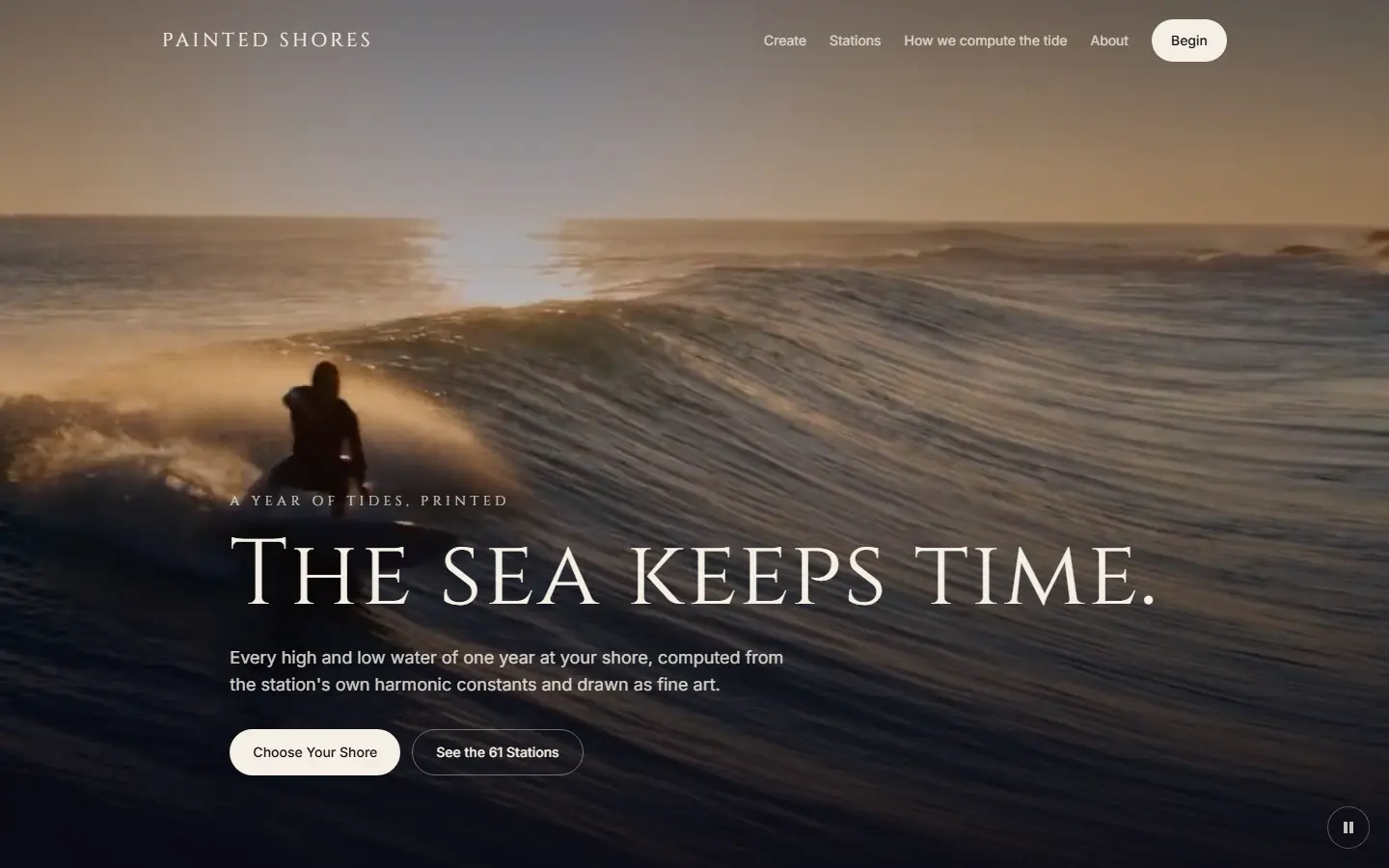 Painted Shores's first screen at 1440 wide, captured October 15, 2026.