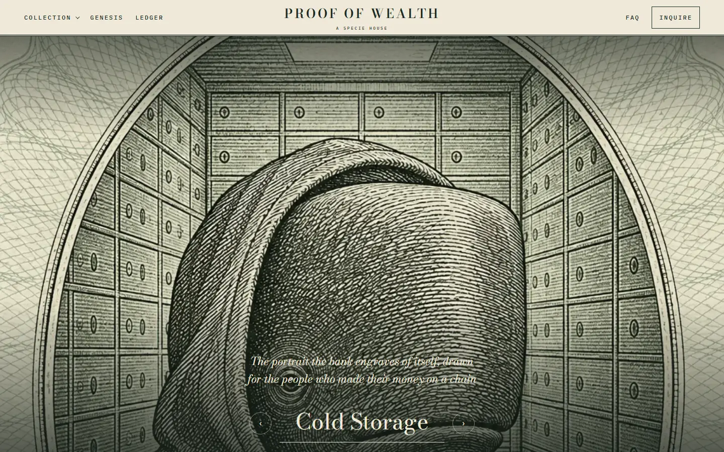 Proof of Wealth's first screen at 1440 wide, captured October 15, 2026.