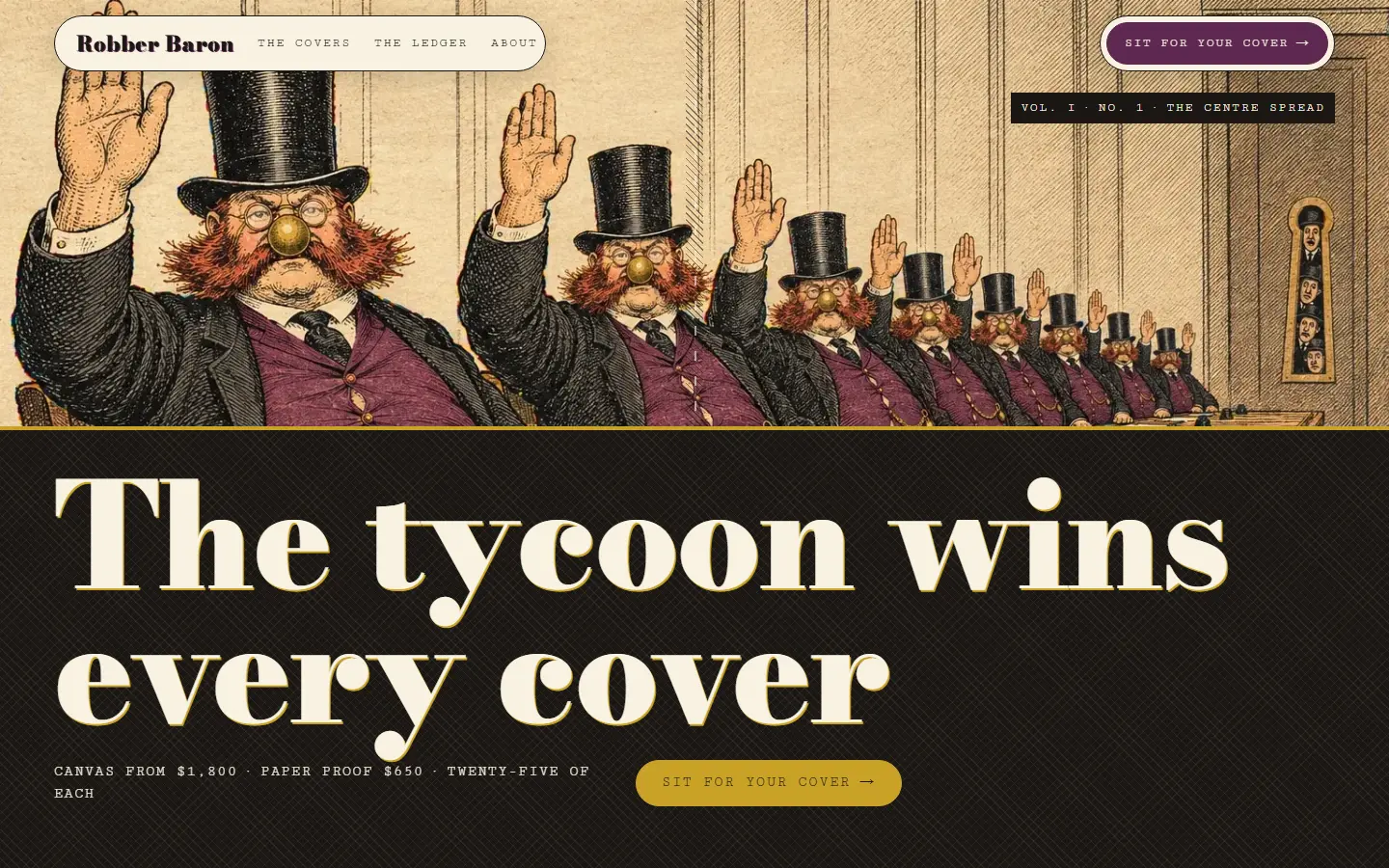 Robber Baron's first screen at 1440 wide, captured October 15, 2026.