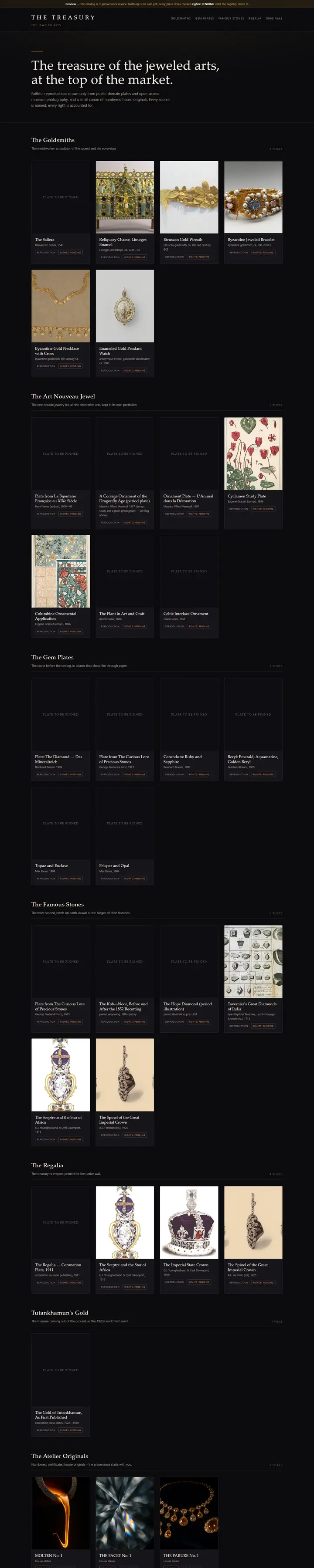 The Treasury's home page from top to bottom.