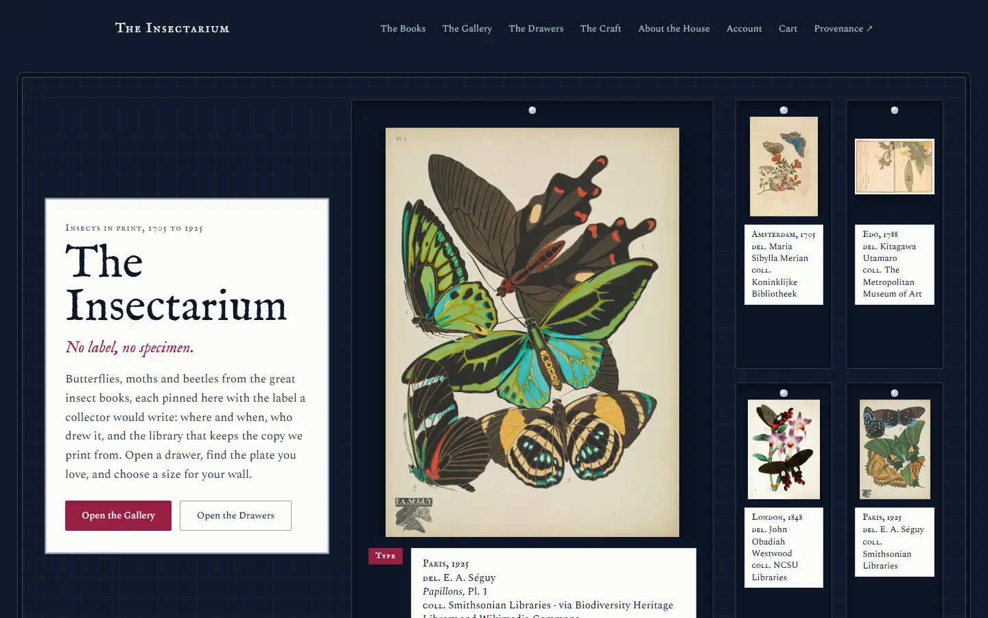 The Insectarium's first screen at 1440 wide, captured October 15, 2026.